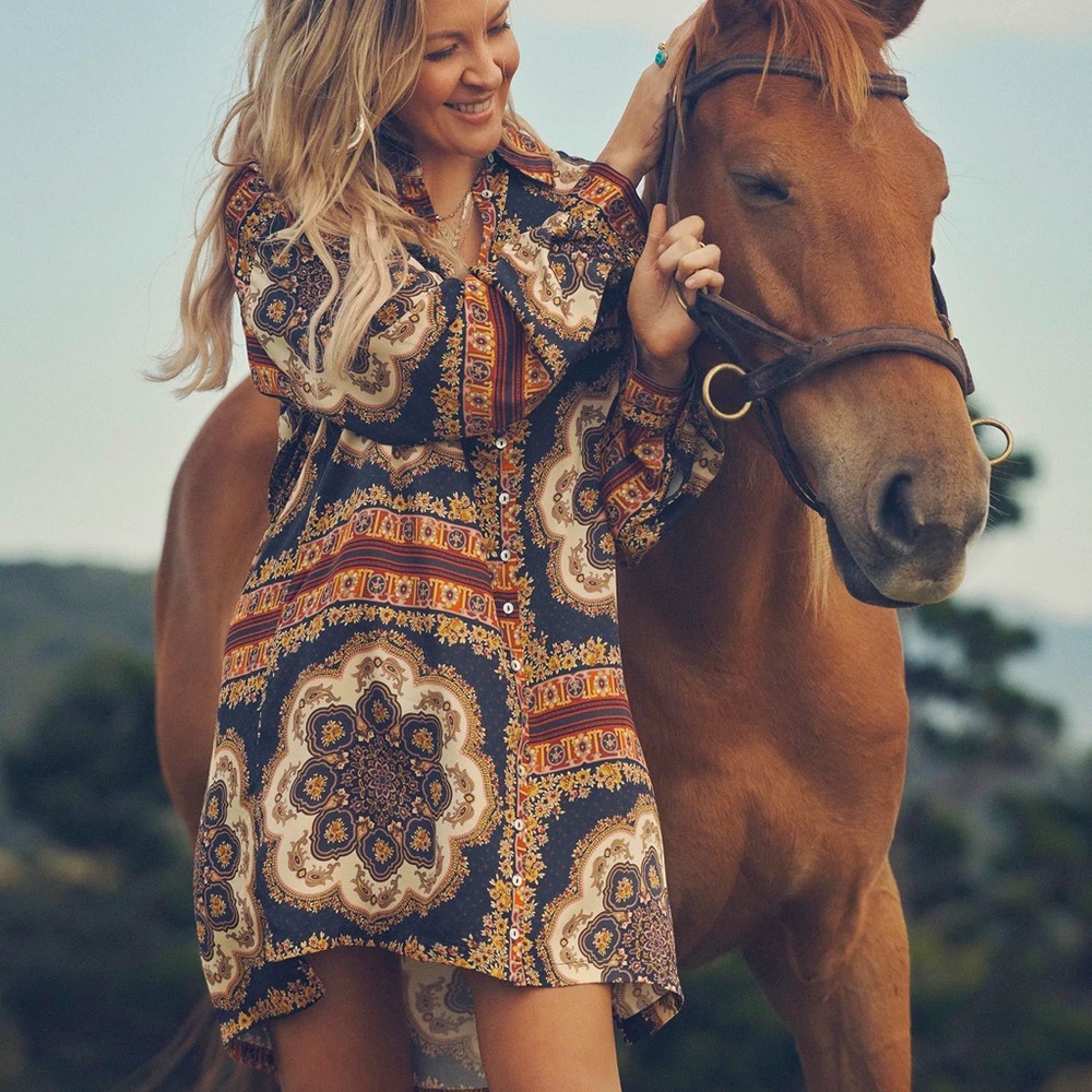 SPELL X BABYANYTHING X ELLE FERGUSON Rumor Print Shirt/Dress